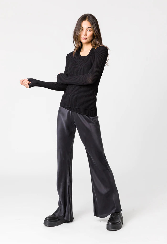 REMAIN // Burke Rib Knit Top BLACK