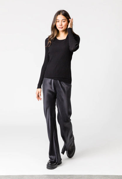 REMAIN // Burke Rib Knit Top BLACK
