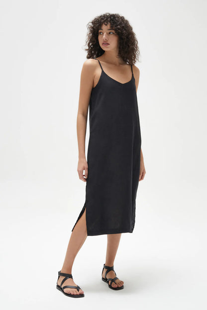 ASSEMBLY LABEL // Linen Slip Dress BLACK
