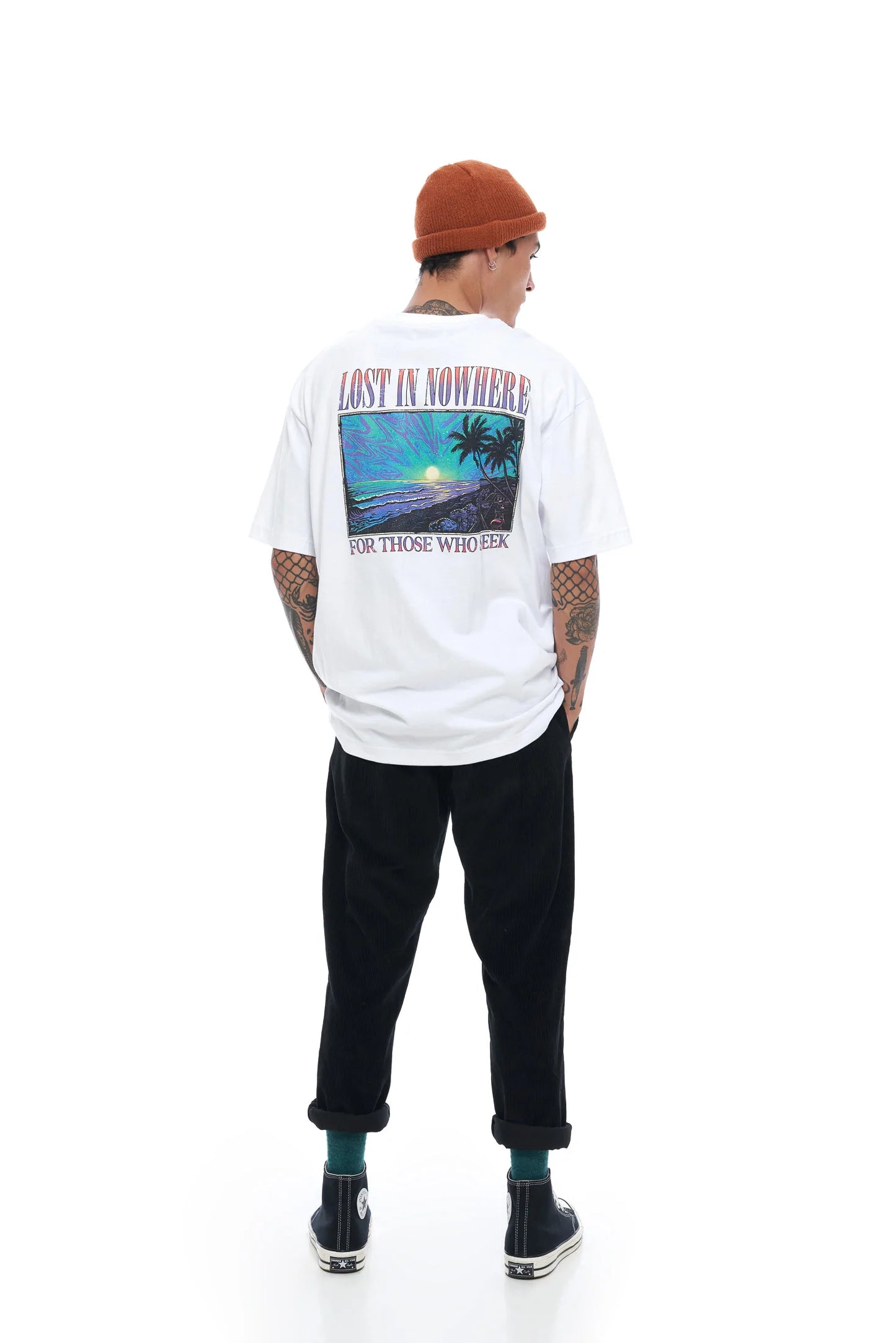 LOST IN NOWHERE // Retro Surf Tee WHITE