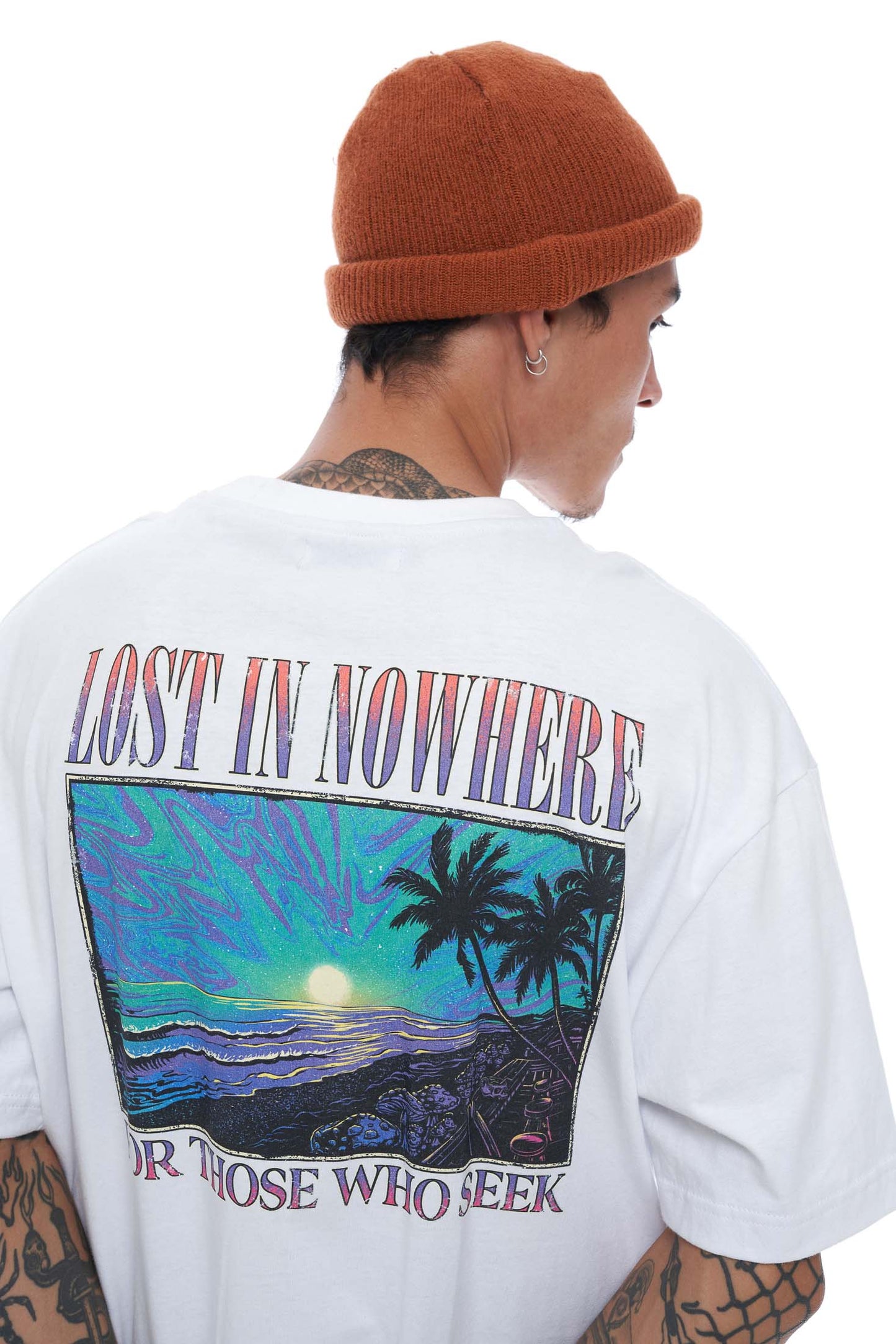 LOST IN NOWHERE // Retro Surf Tee WHITE