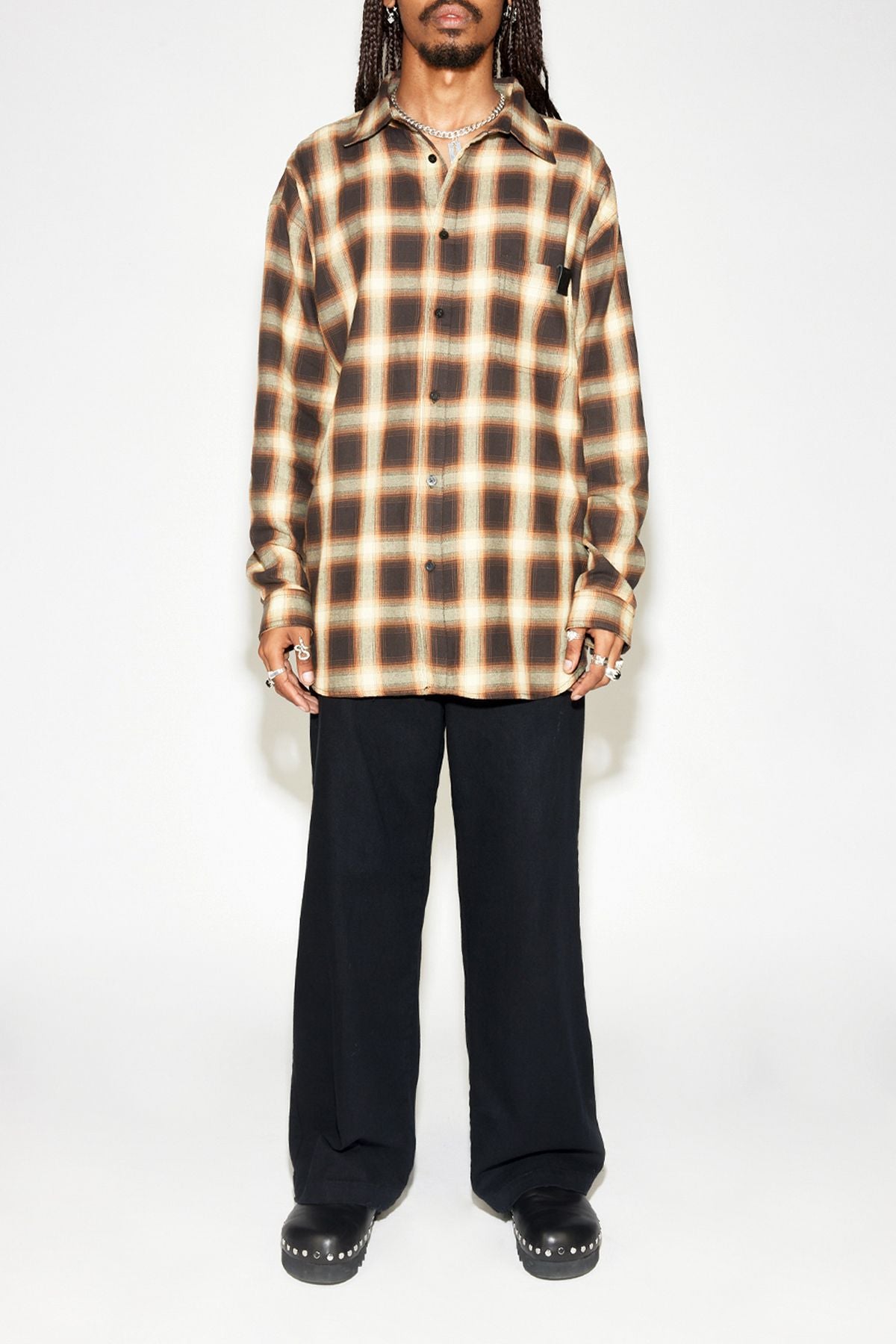 STOLEN GIRLFRIENDS CLUB // Pioneer Plaid Overshirt BROWN/BUTTER