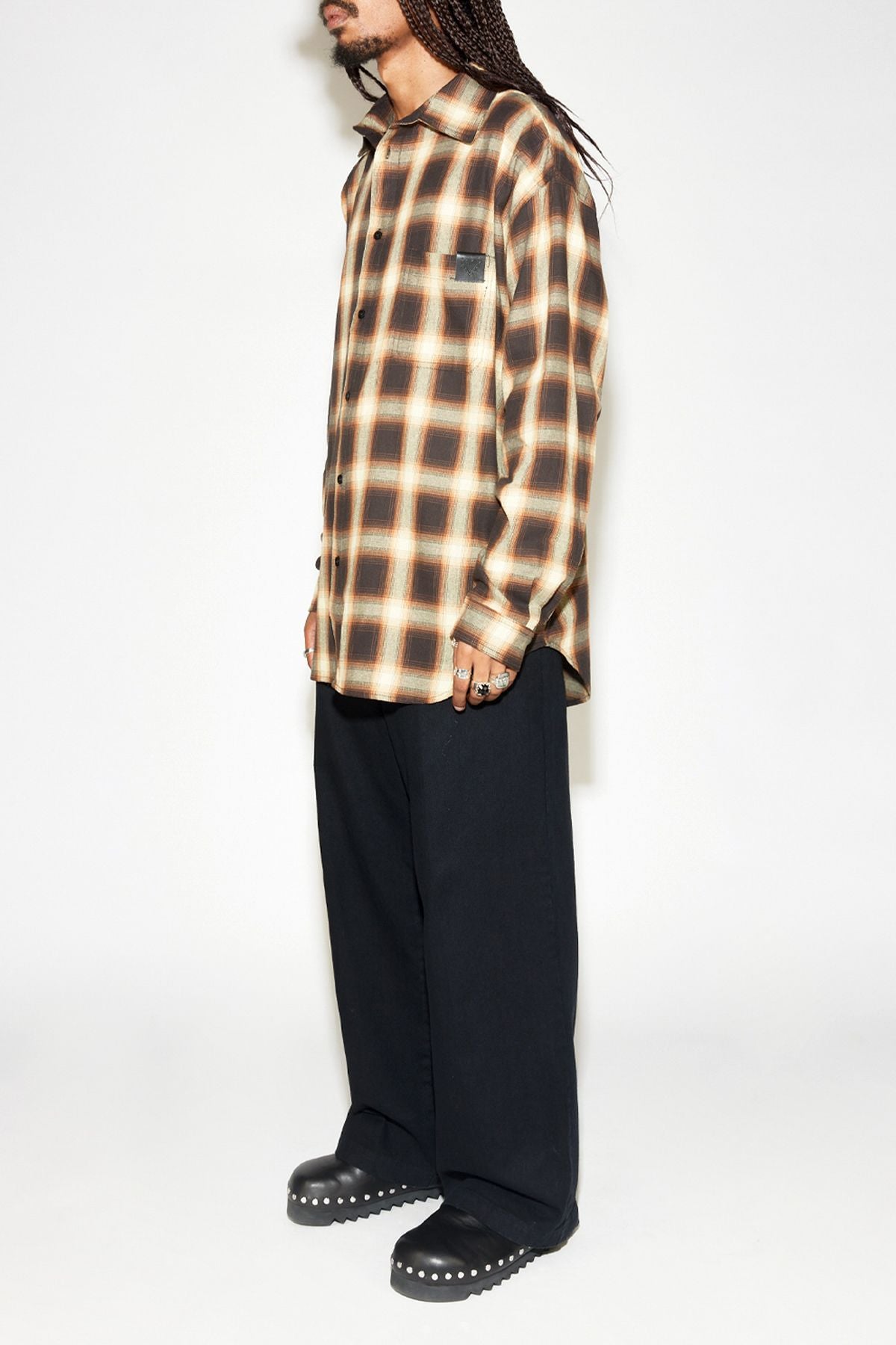 STOLEN GIRLFRIENDS CLUB // Pioneer Plaid Overshirt BROWN/BUTTER