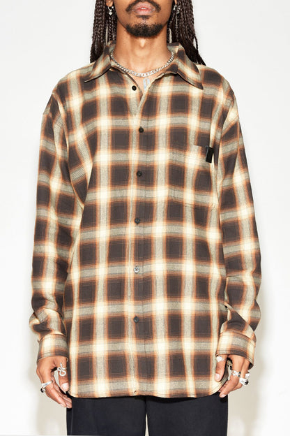 STOLEN GIRLFRIENDS CLUB // Pioneer Plaid Overshirt BROWN/BUTTER