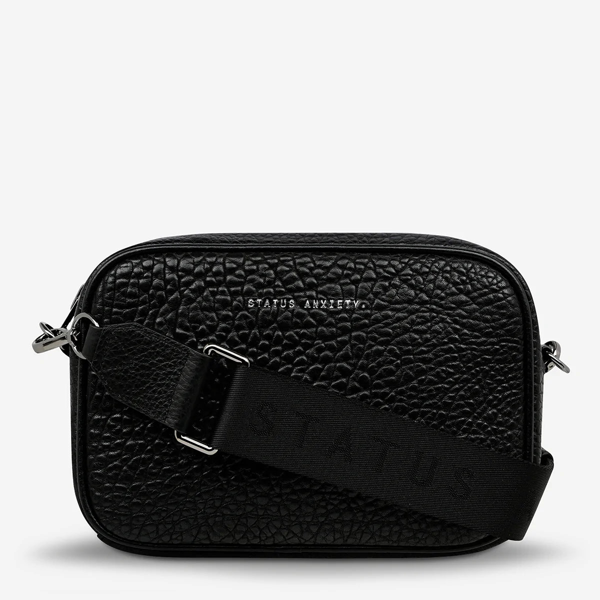 STATUS ANXIETY // Plunder With Webbed Strap Bag BLACK BUBBLE