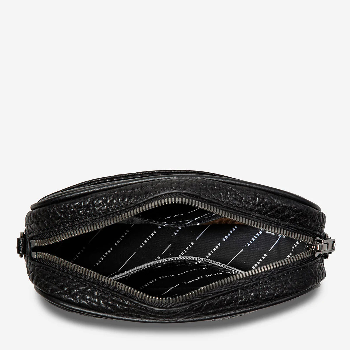 STATUS ANXIETY // Plunder With Webbed Strap Bag BLACK BUBBLE