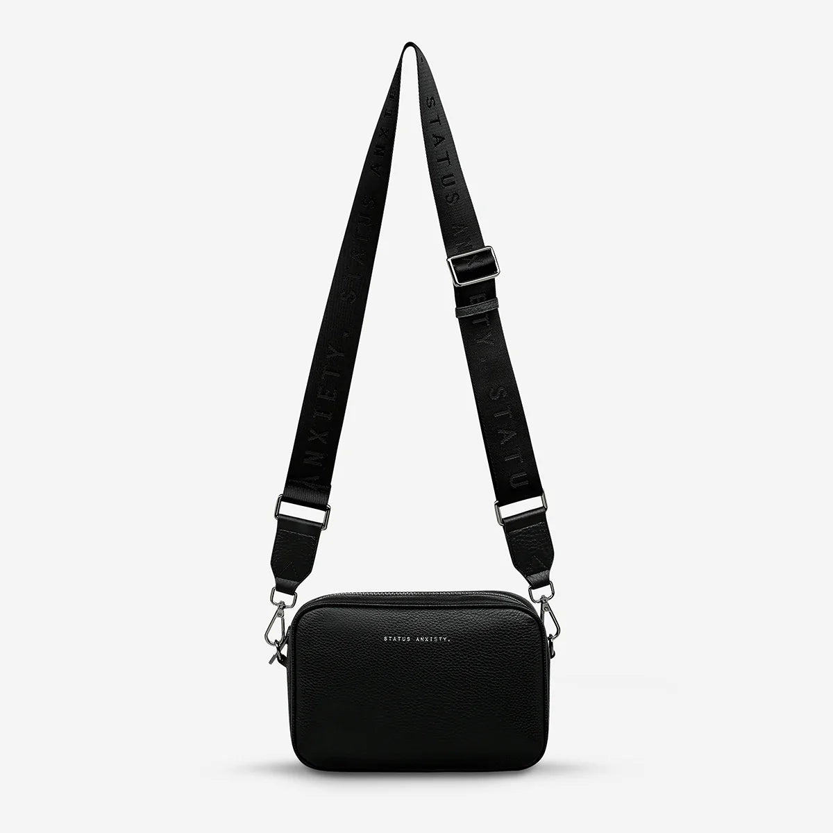 STATUS ANXIETY // Plunder With Webbed Strap Bag BLACK