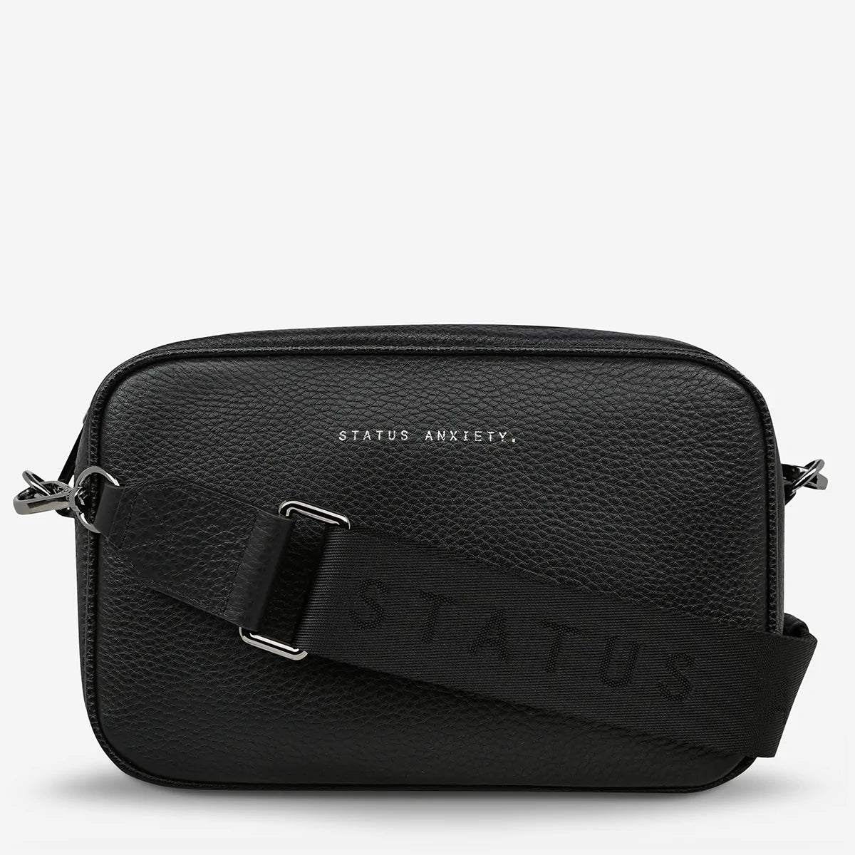 STATUS ANXIETY // Plunder With Webbed Strap Bag BLACK