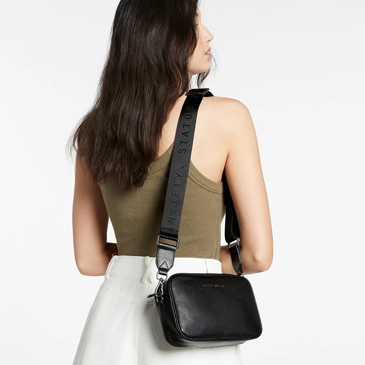STATUS ANXIETY // Plunder With Webbed Strap Bag BLACK