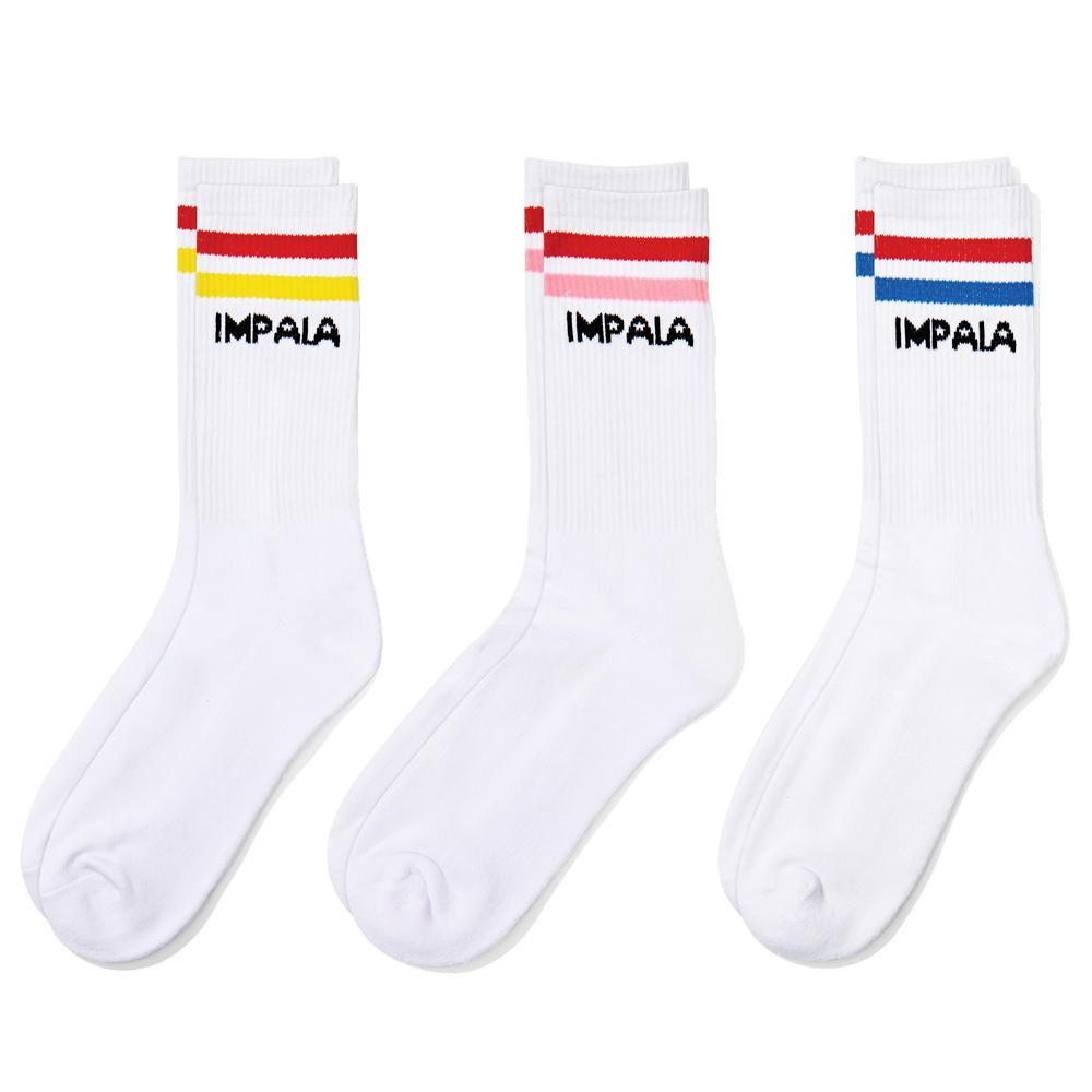 IMPALA // 3pk Socks MULTI STRIPE