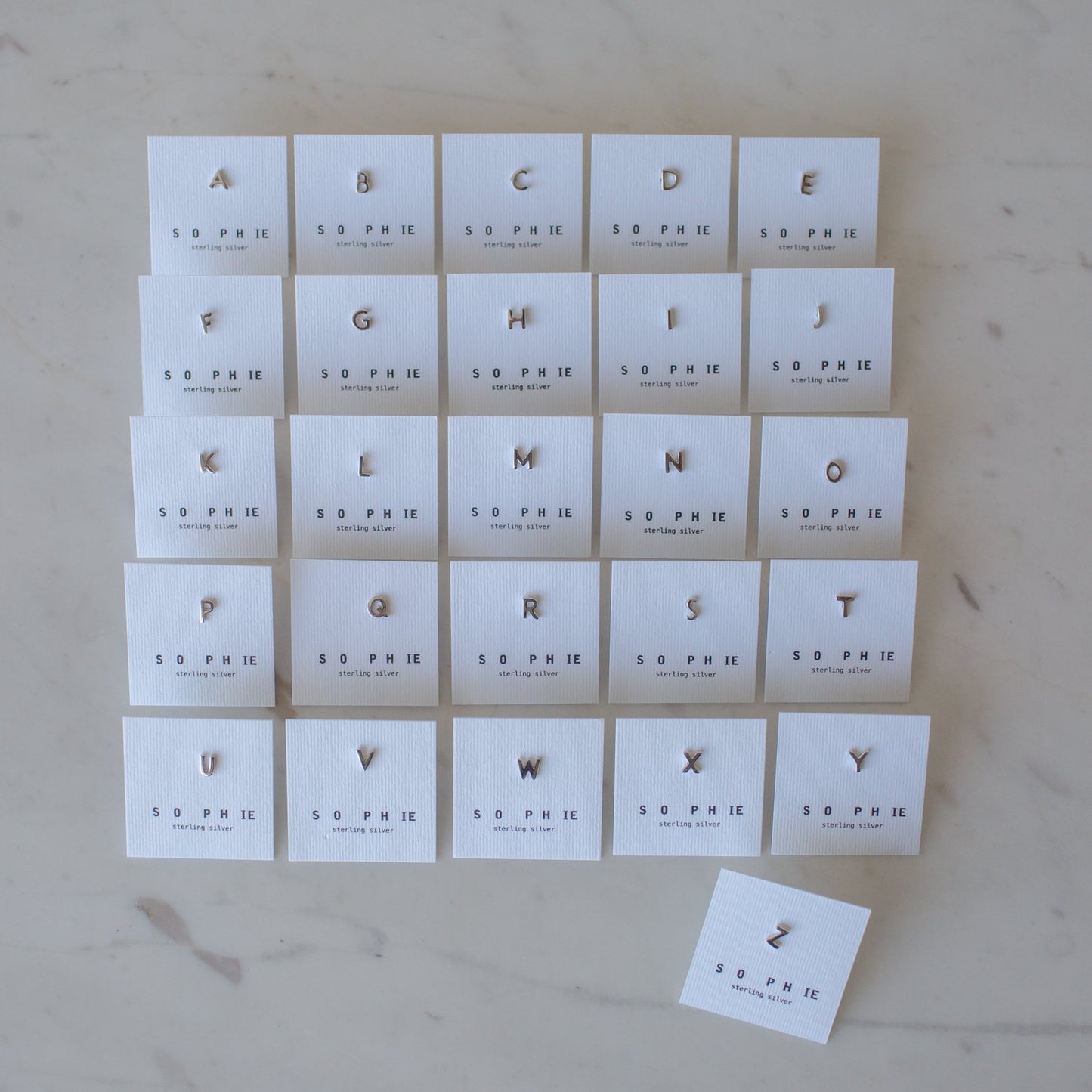 S O P H I E // Stud Little Letter SILVER