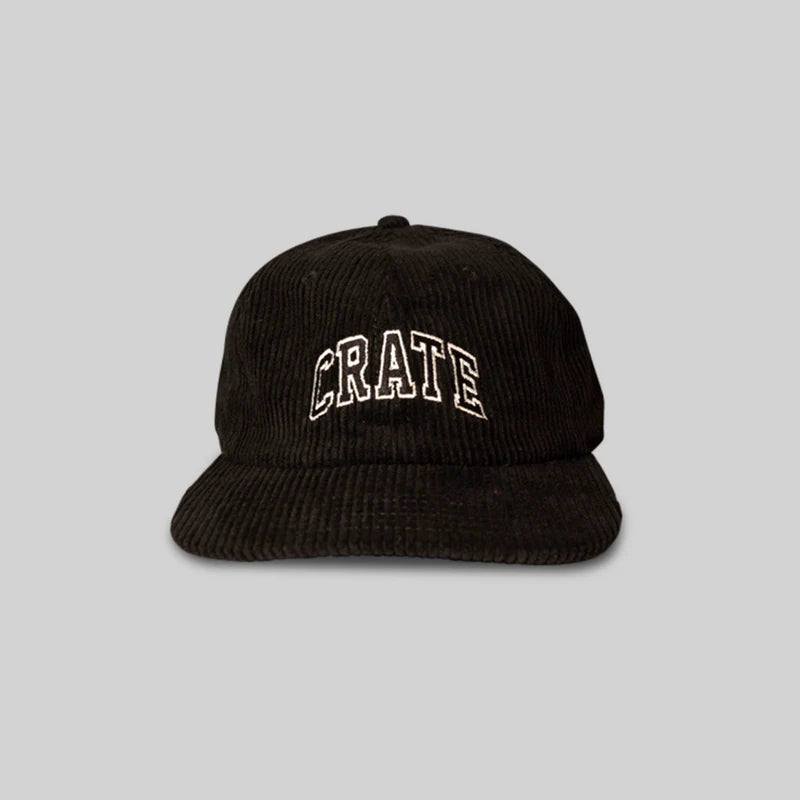 CRATE // Unisex Cord Varsity Cap BLACK
