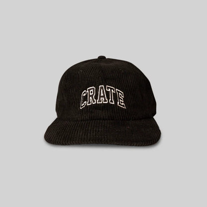 CRATE // Unisex Cord Varsity Cap BLACK