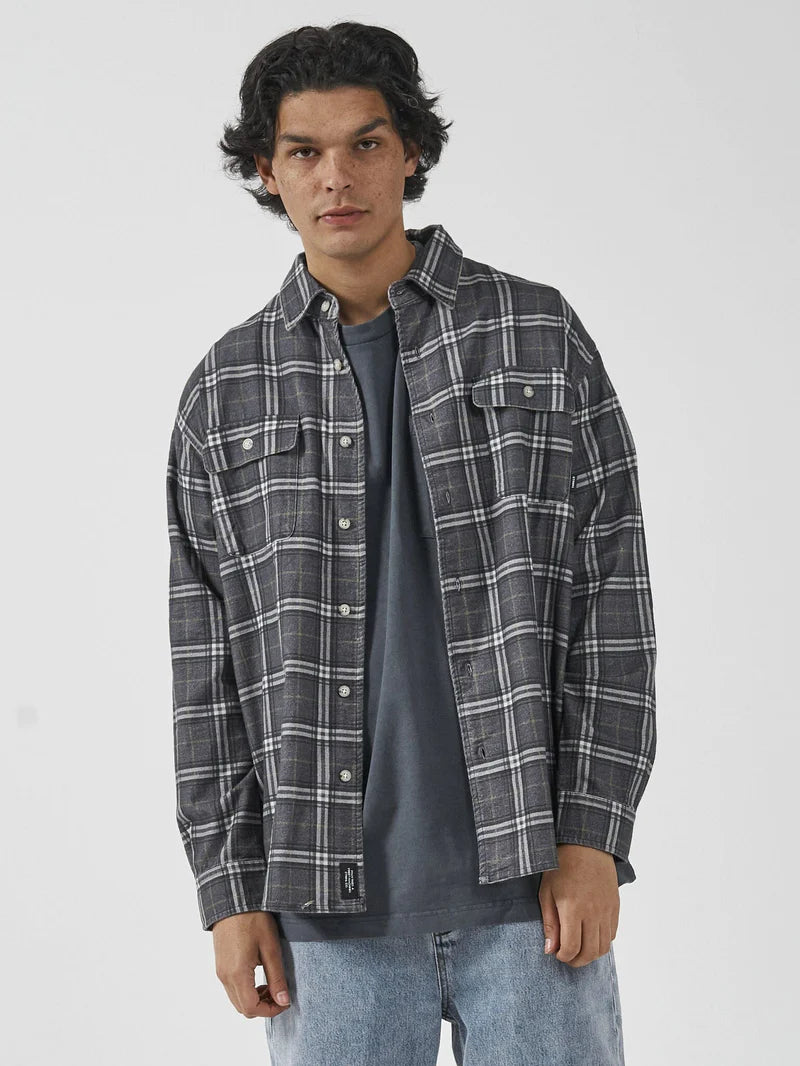THRILLS // Genuine Oversized Flannel Shirt MOOD INDIGO