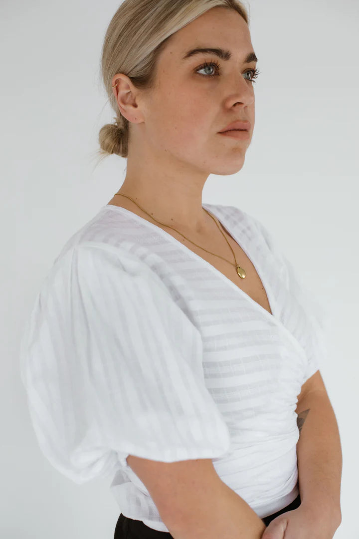 BEIGED // Emme Wrap Shirt WHITE
