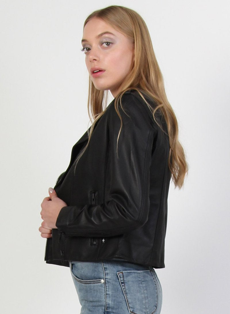 FEDERATION // Leather Jacket BLACK/BLACK – himdother.co.nz