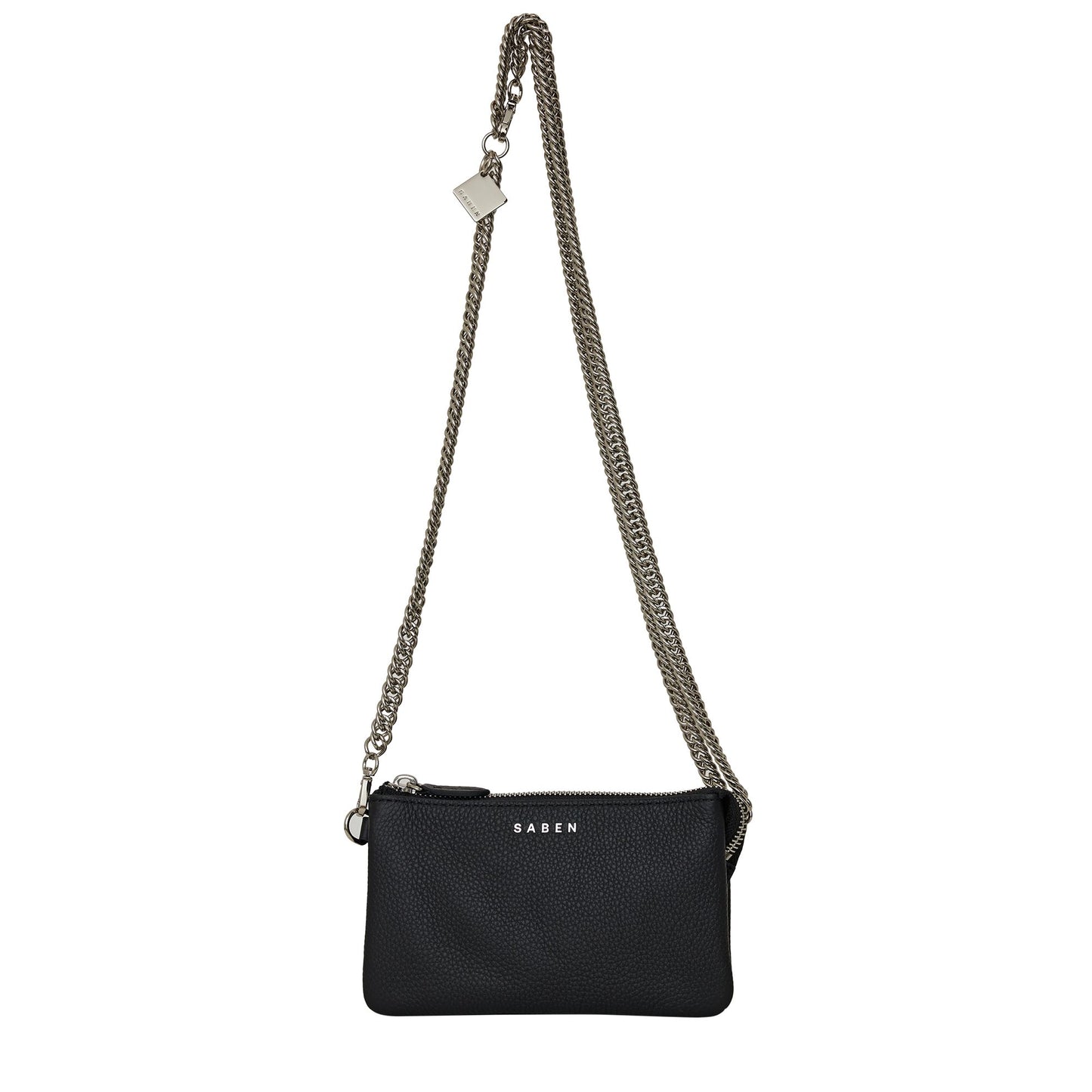SABEN // Lily Mini Bag Black + Silver Curb Chain