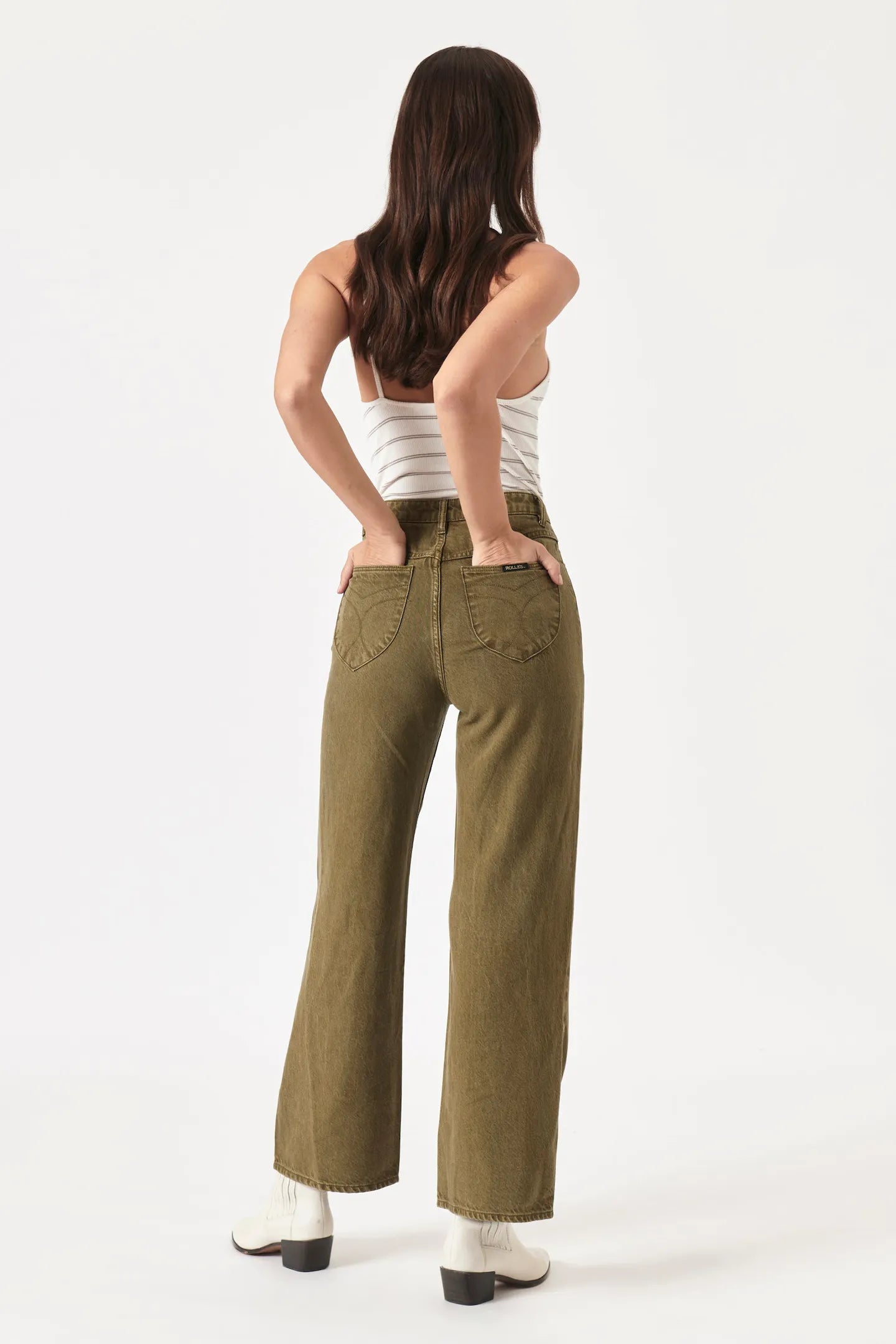 ROLLAS // Heidi Jeans Ankle LYOCELL ARMY GREEN