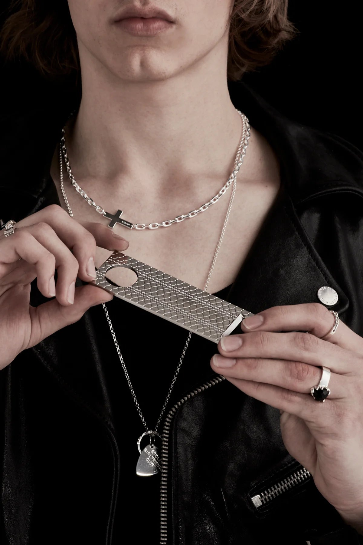 STOLEN GIRLFRIENDS CLUB // Snake Skin Bar Blade ZINC ALLOY