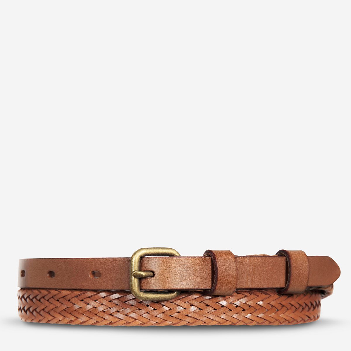 STATUS ANXIETY // Only Lovers Left Belt TAN PLAITED