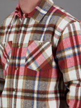 JAF // Seaport Shearling Shirt RED/BRASS CHECK